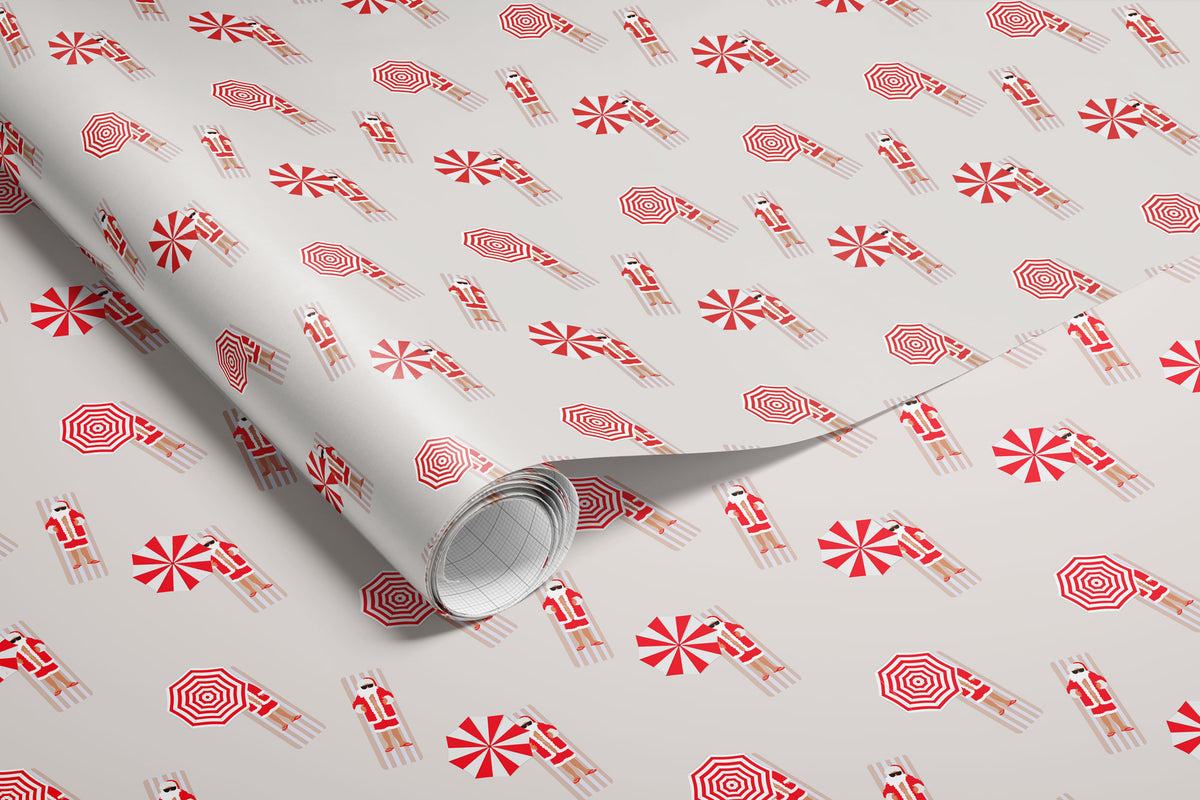 Christmas tennis wrapping paper featuring Santa Playing Tennis. Wrapping  Paper – TaraBergDesign