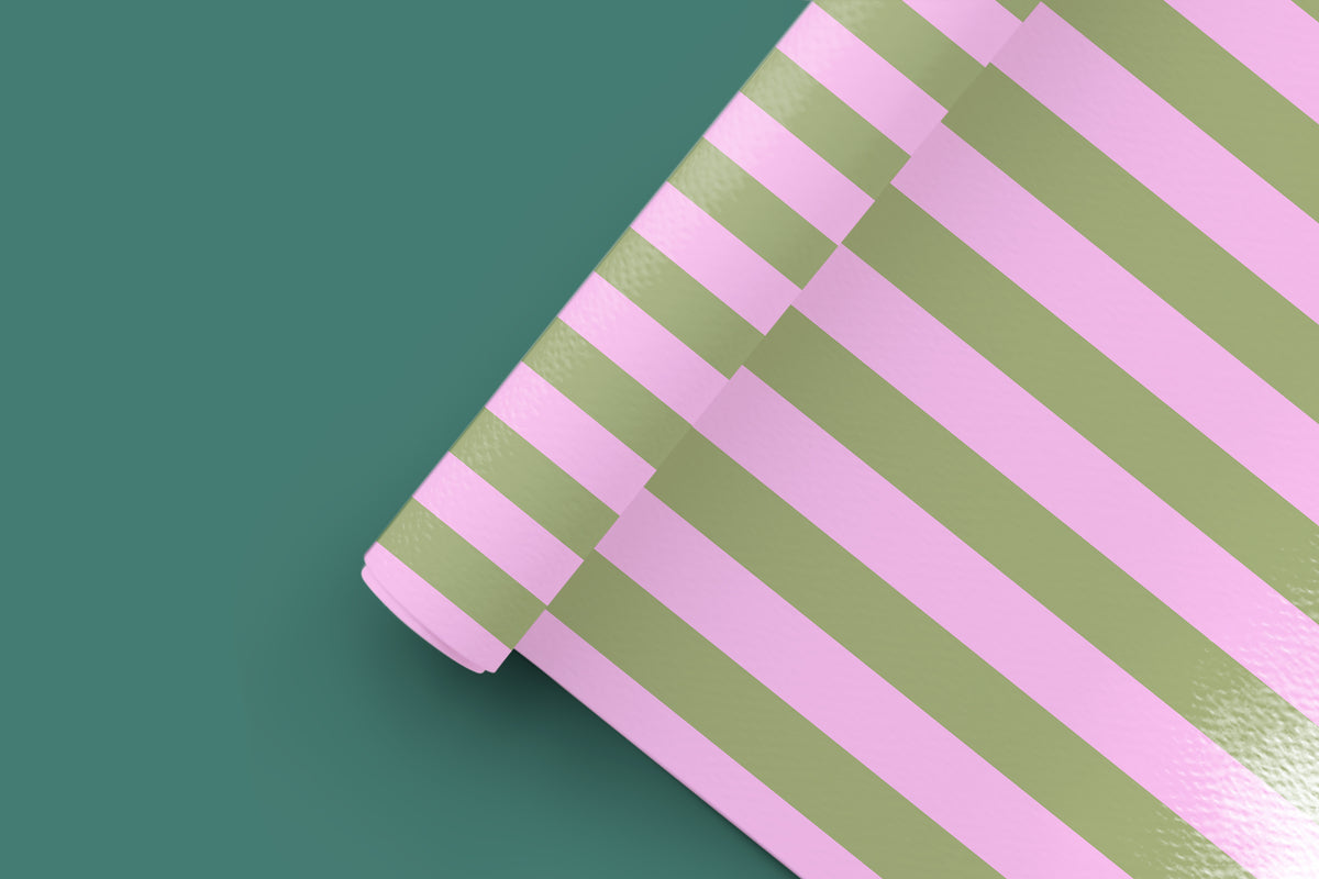 Green Stripe Wrapping Paper