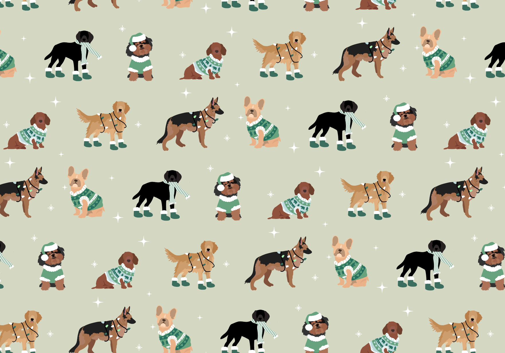 Holiday Dogs Wrapping Paper