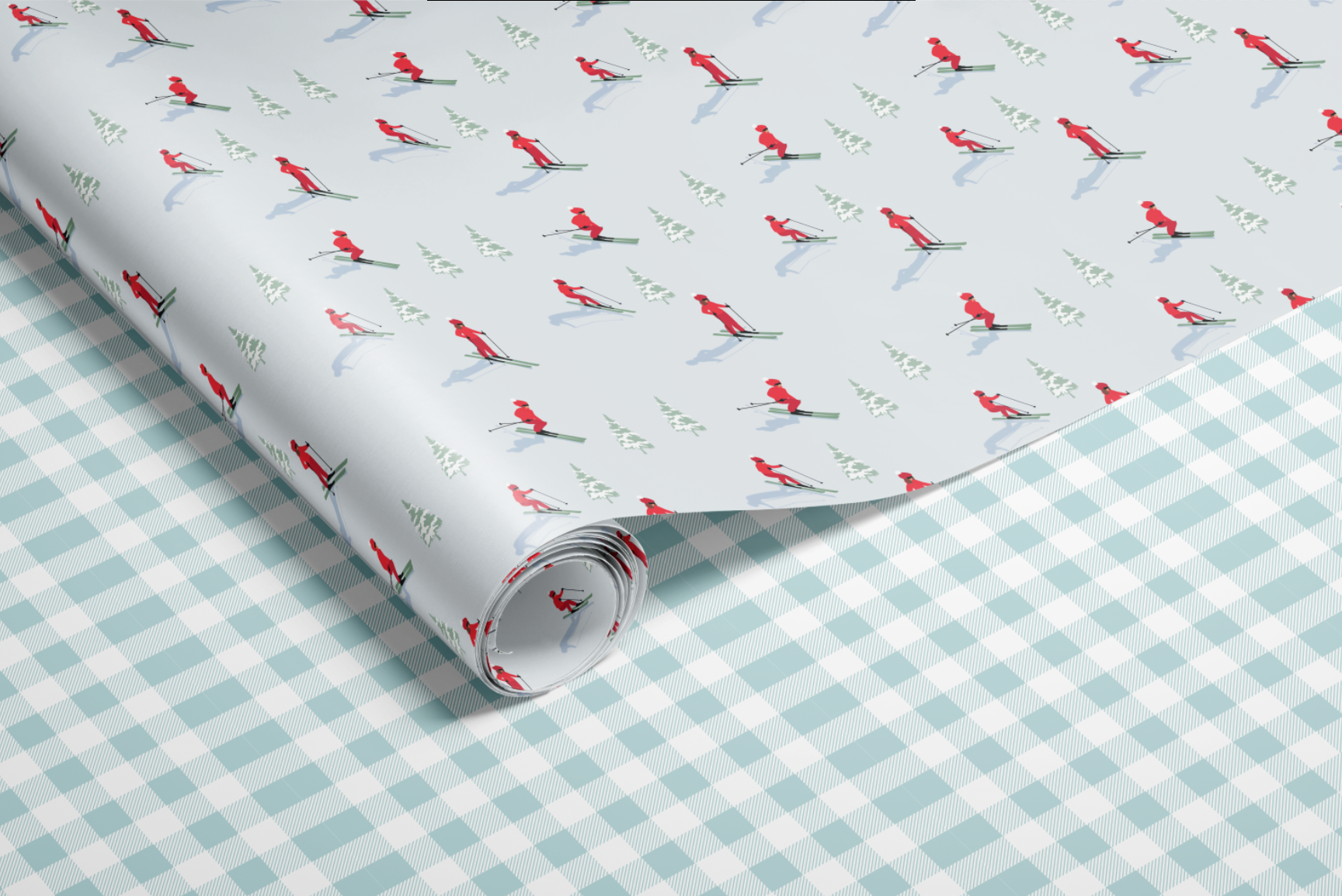 Light Blue Gingham Wrapping Paper