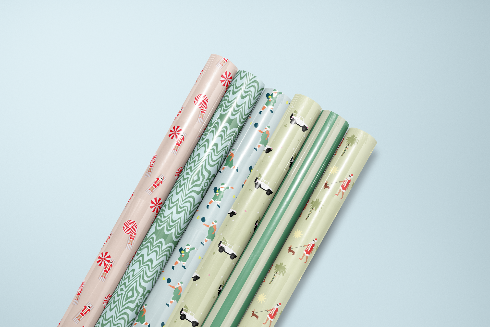 Santa in Florida Tropical Christmas Wrapping Paper